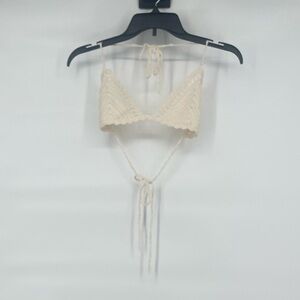 Unbranded cream ivory crochet bikini top festival boho